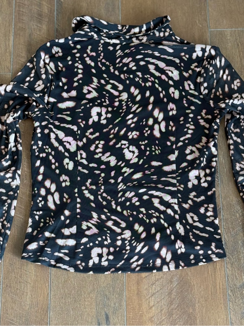 Sanctuary Black and Cream Animal-Print Button-Down Shirt - Picture 3 of 6